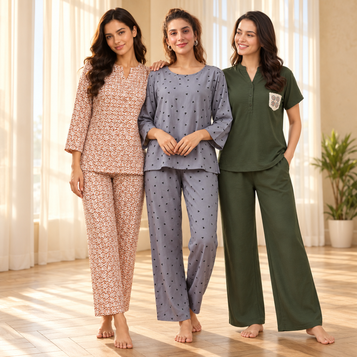 3 Combo of Night Suit for Daily Comfort & Style for Women | CNS4