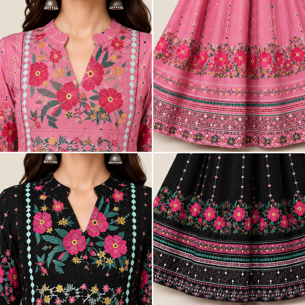 2 Pack Bohemian Ethnic Print Maxi Dress with Flowing Hem | B-011