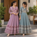 2 Pack Bohemian Ethnic Print Maxi Dress with Flowing Hem | B-17