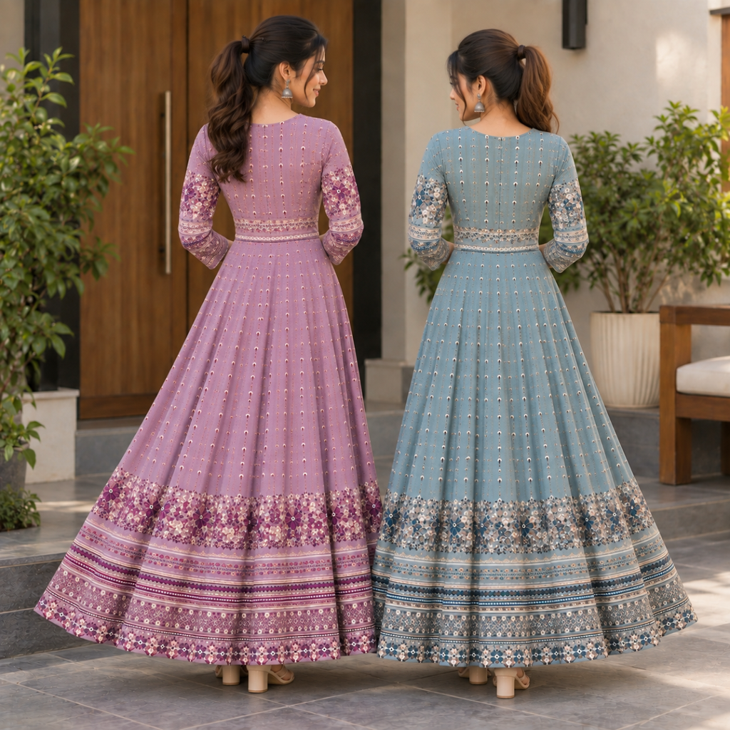 2 Pack Bohemian Ethnic Print Maxi Dress with Flowing Hem | B-17