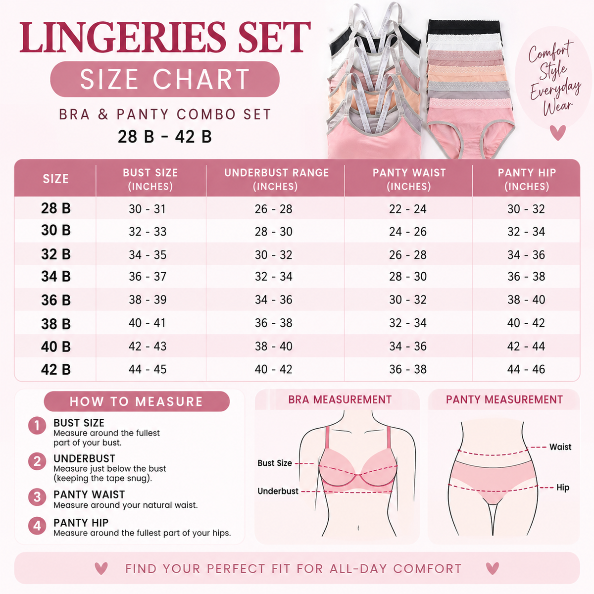 5 Combo Comfort Set - Every day for women ( C9 )