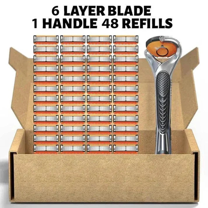 Professional Shave Kit for Men | 48 Long-Lasting Blades + Free Razor | Zero Cuts Technology🔥