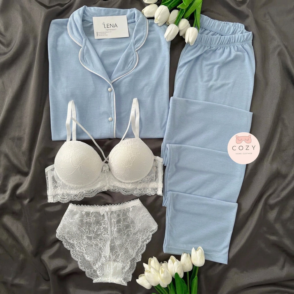 Love Night Suit & Bra Penty Set Combo for Women's
