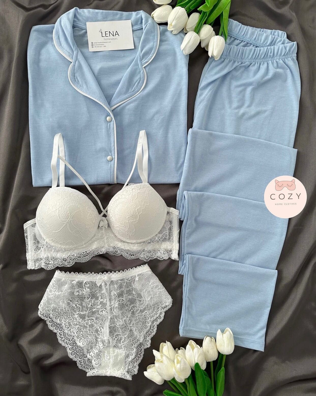 Love Night Suit & Bra Penty Set Combo for Women's