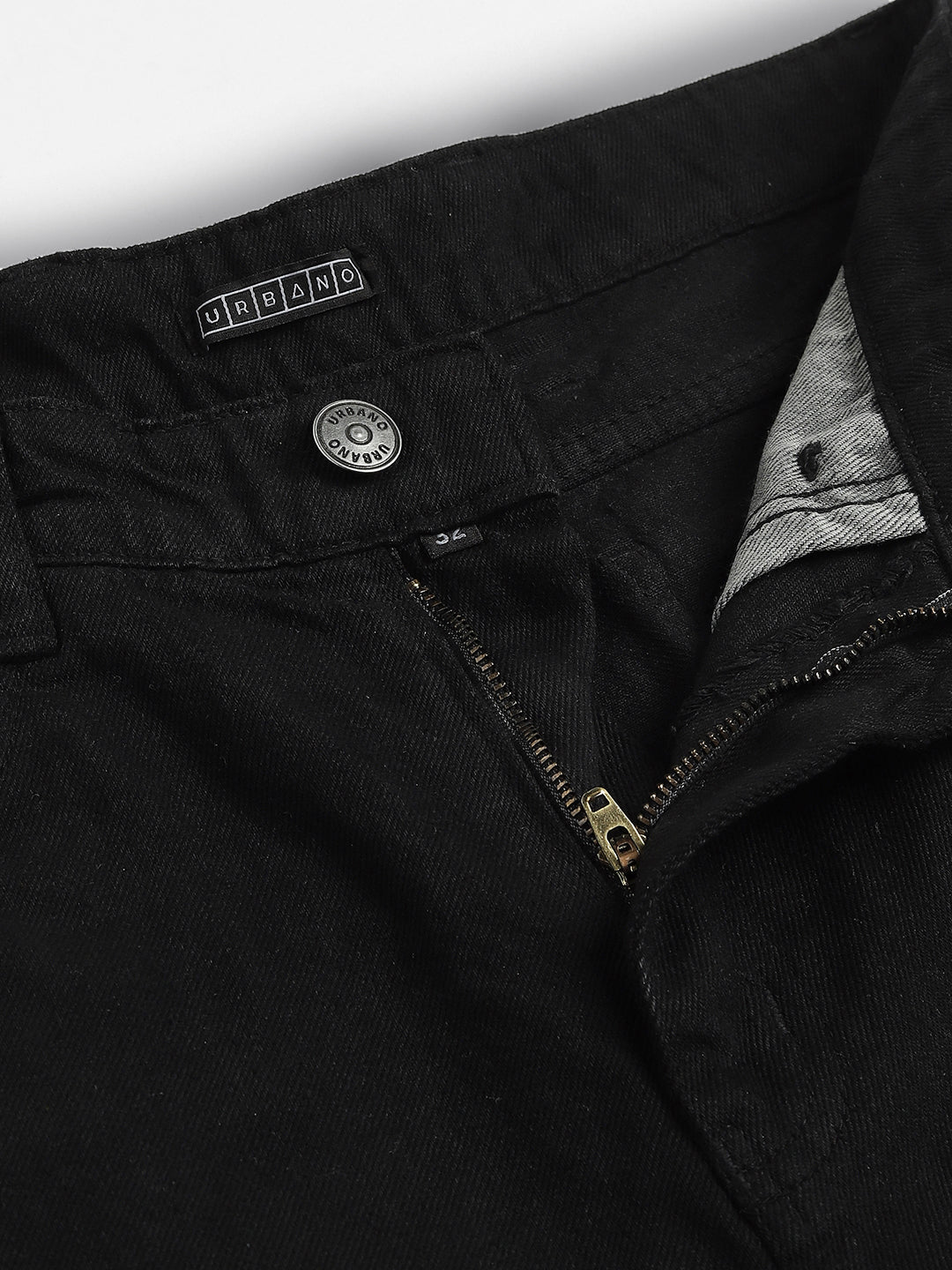 Men's Black Loose Fit Washed Jeans Non-Stretchable