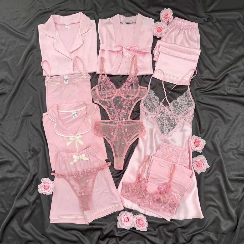 Pink Moments Piece Giant Bridal Dowry Set Combo For Women's